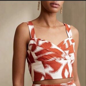Banana Republic Linen Blend Crossover Bustier Crop Tank Top